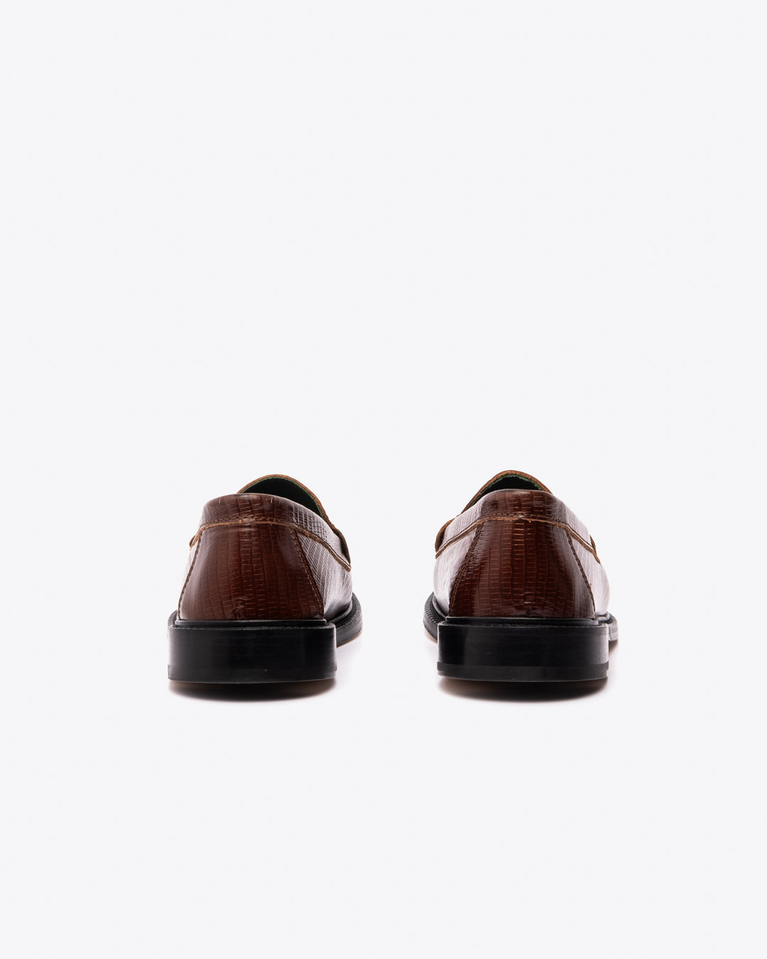 Vinny's Yardee Mocassin Loafer Lizard Pattern Brown