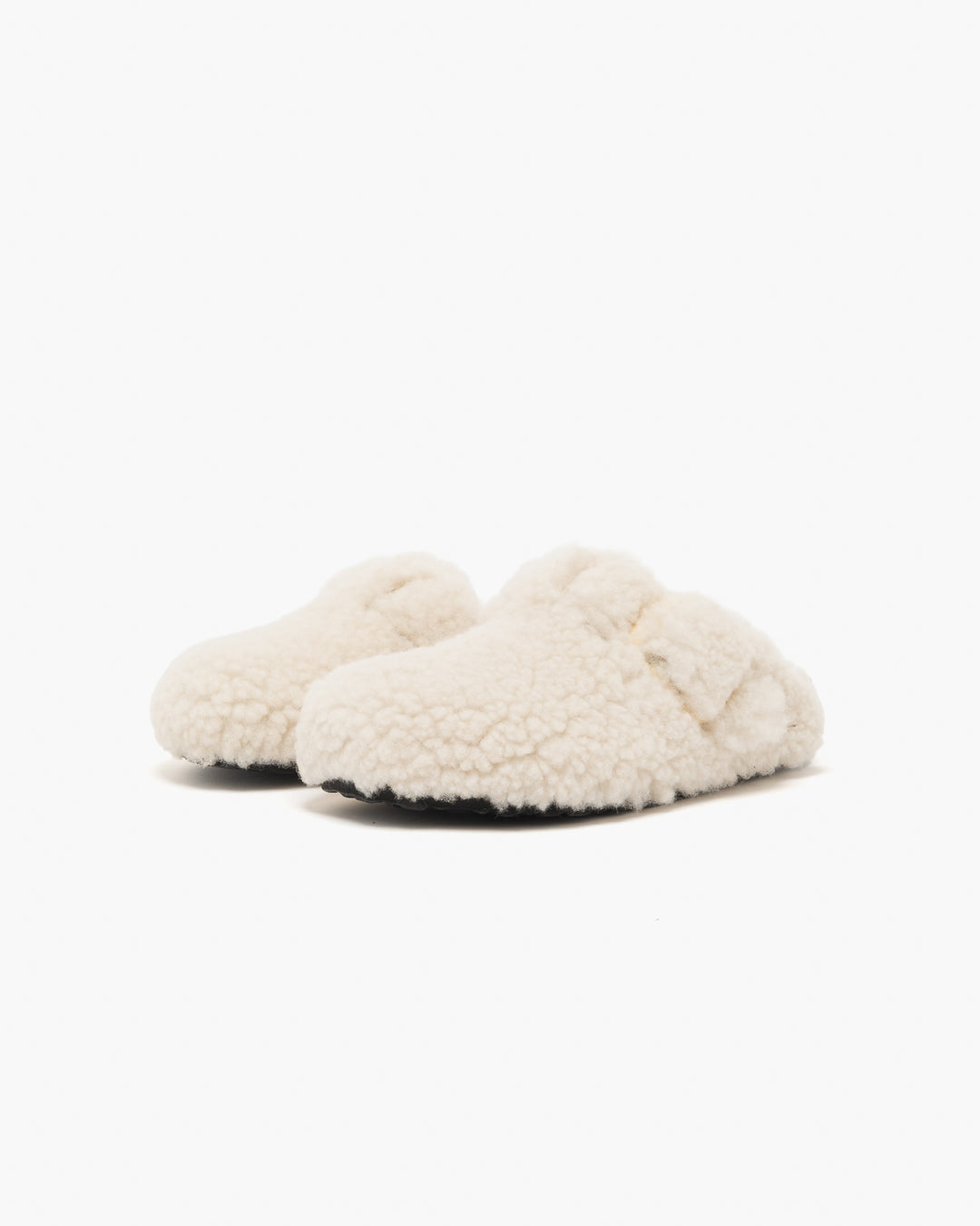 Birkenstock Boston Big Buckle Teddy Eggshell