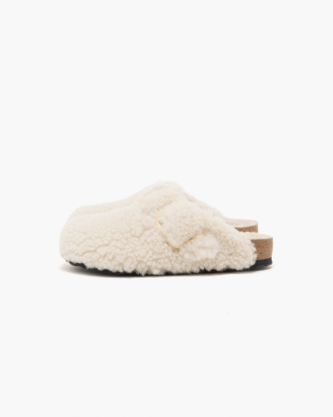 Birkenstock Boston Big Buckle Teddy Eggshell