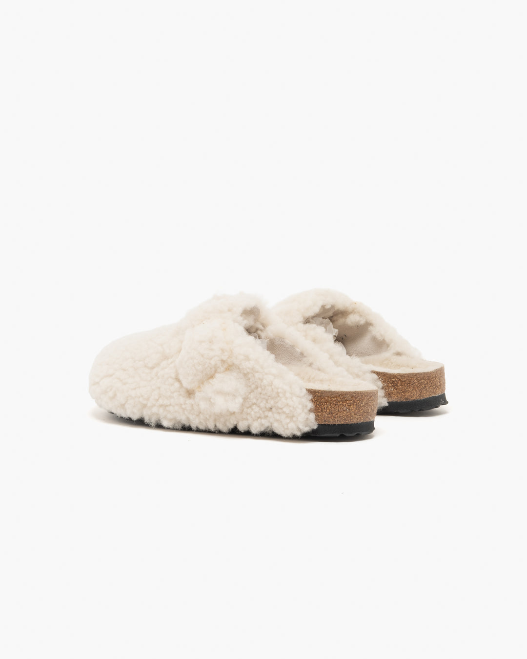 Birkenstock Boston Big Buckle Teddy Eggshell
