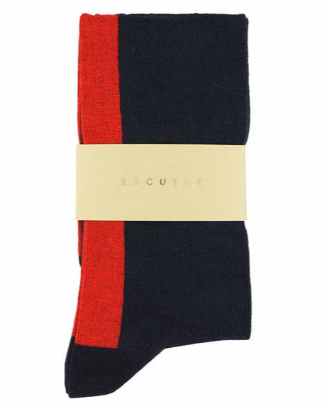 Escuyer Women's Knee High Socks Navy/Red