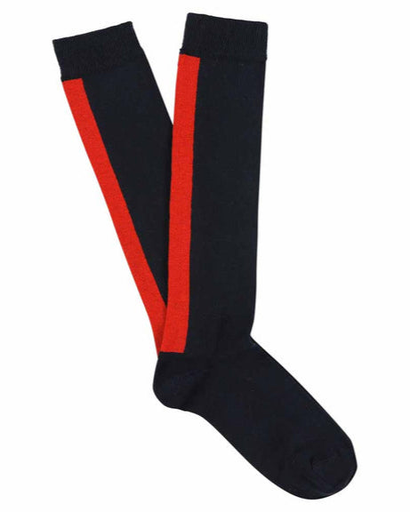 Escuyer Women's Knee High Socks Navy/Red