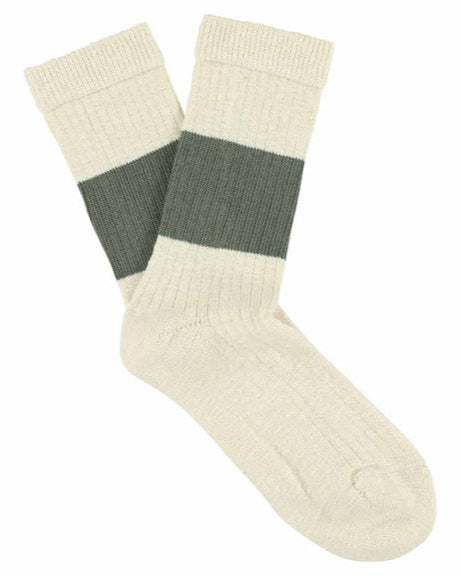 Escuyer Melange Band Socks Ecru/Khaki