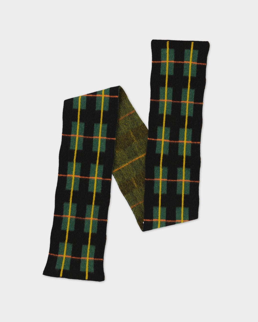 JG Brushed Tartan Scarf Black