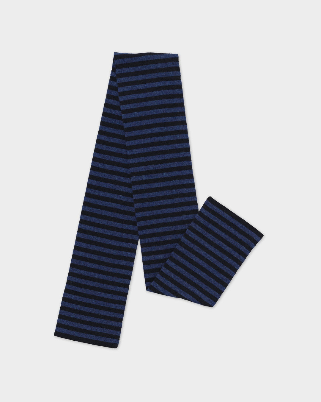 JG Smooth Narrow Stripe Scarf Nero Navy/Nightsky