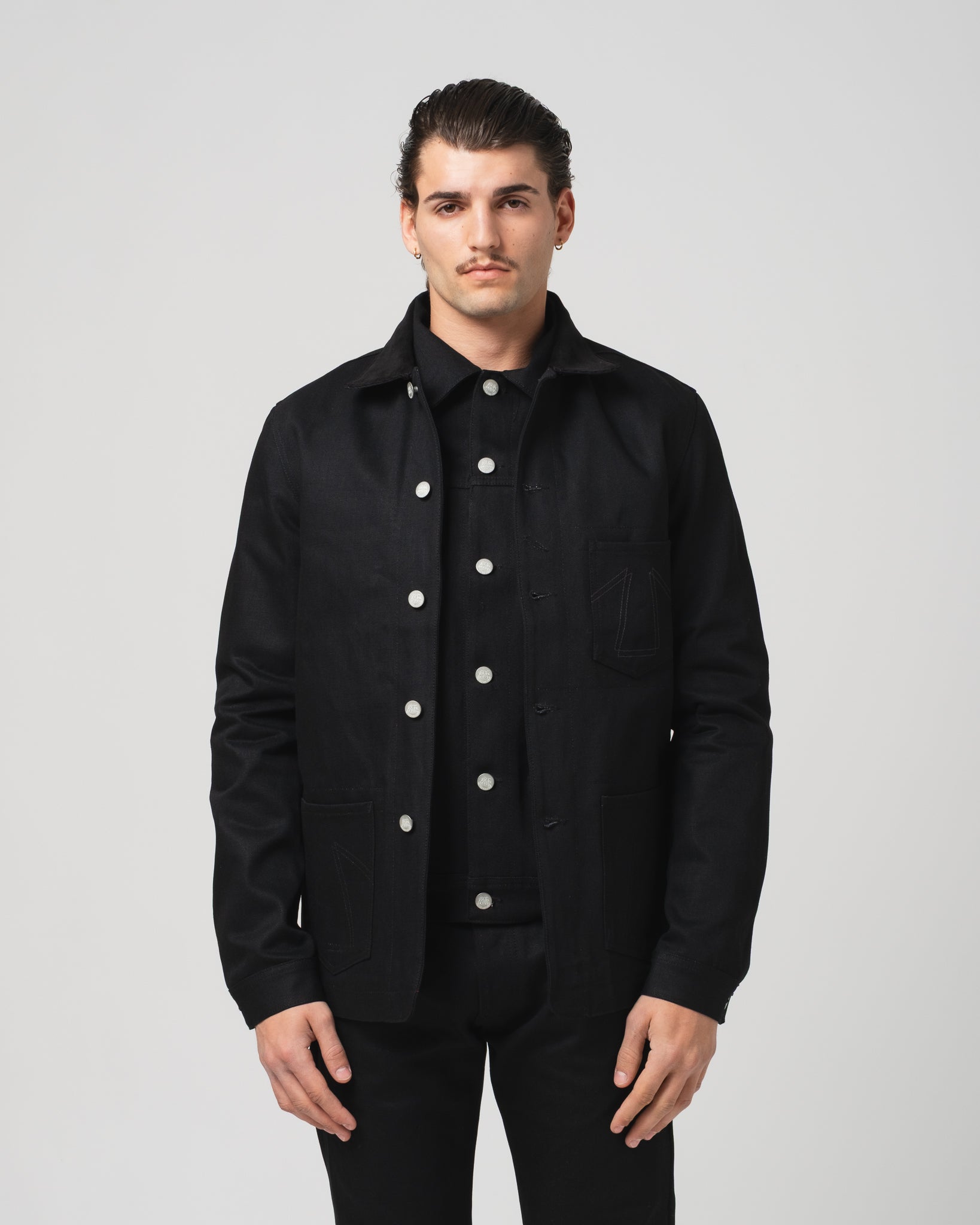 Chore Jacket 673 Black Denim – Eat Dust
