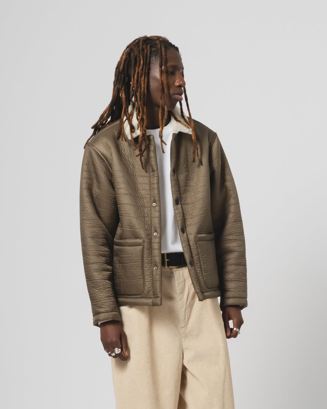 Sonora Jacket Piumino Nylon Fossil/Off White