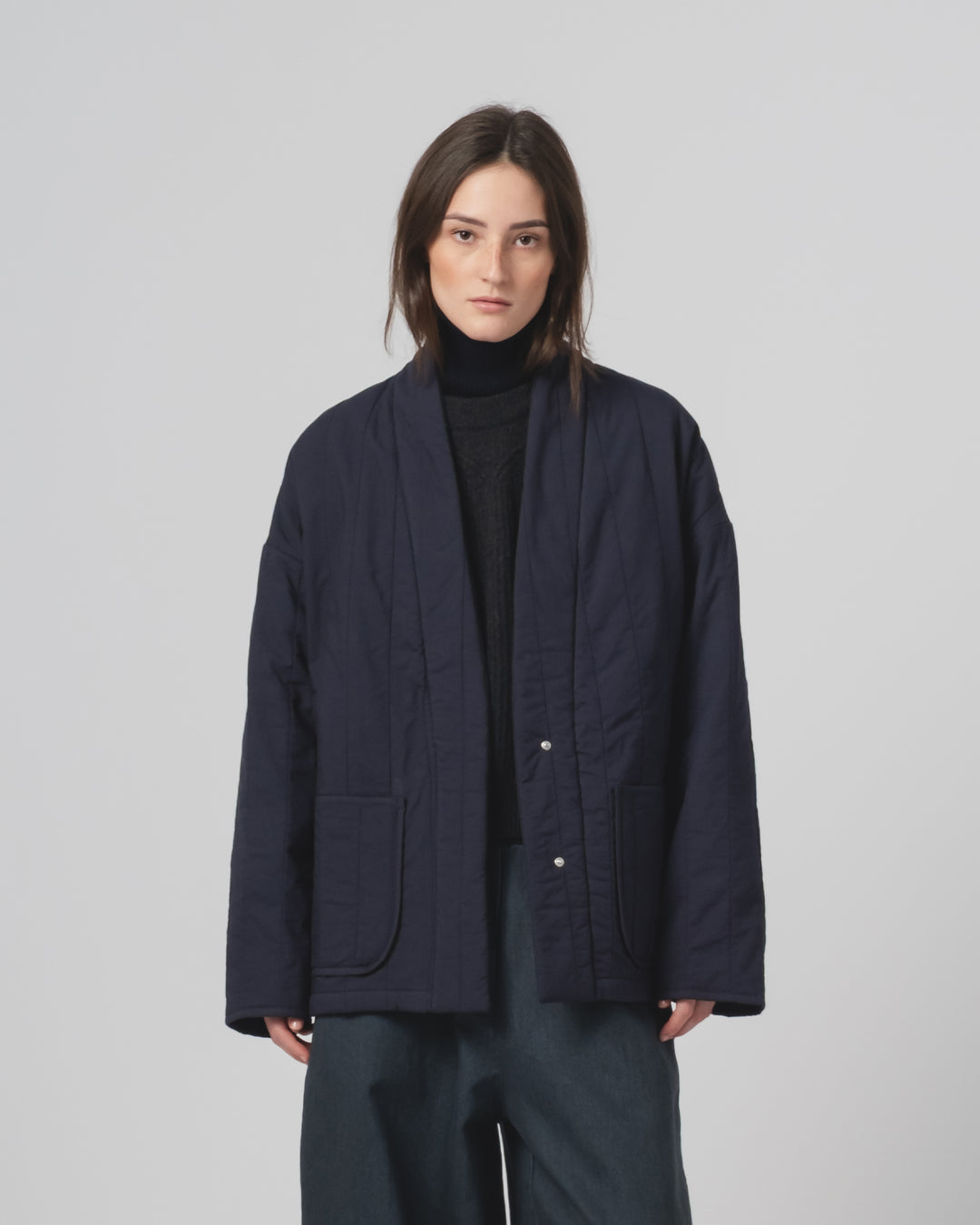 Edo Jacket Quilted Cotton Inkt