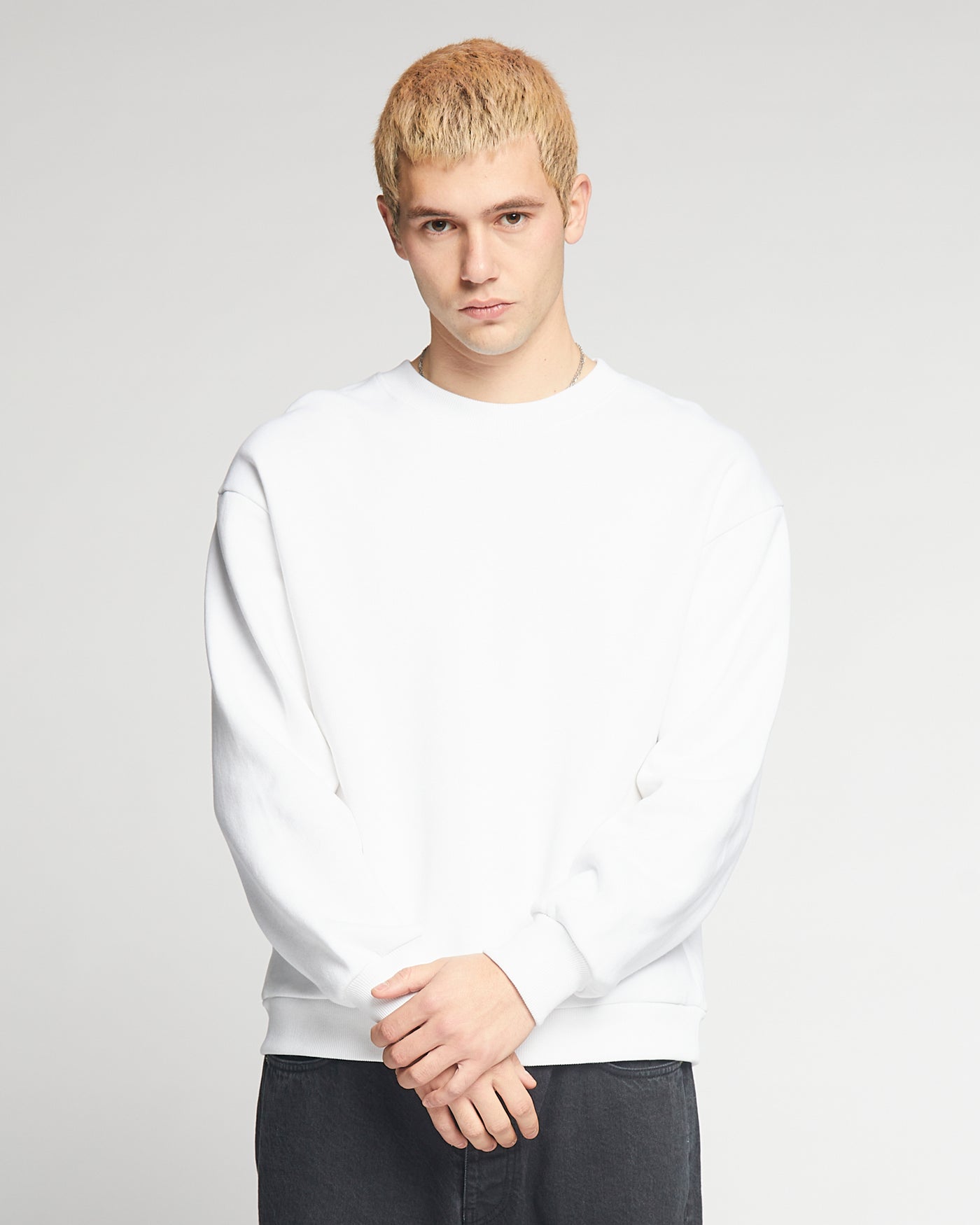 Detroit Sweater Basic Cotton Fleece White