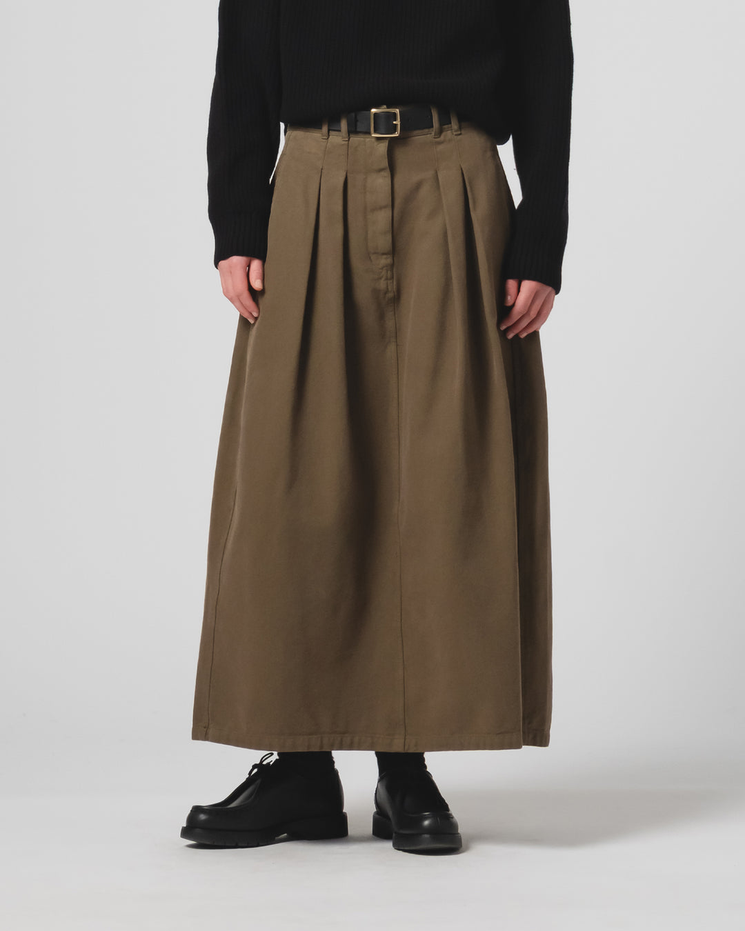 G.o.D Bulb Skirt Canvas Fossil Green