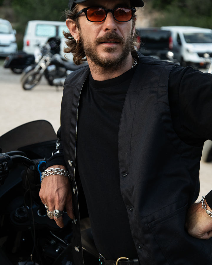 Western Vest Utility Twill Black