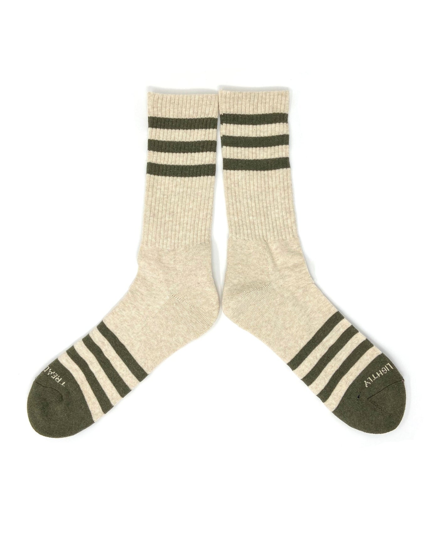 T.A.C SocksHeather Stripes - Cream/Olive