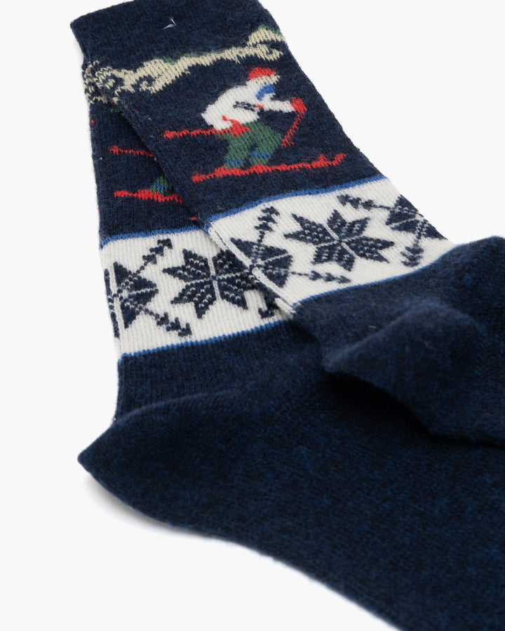 Anonymous Wool Ski JQ  Crew Sock Navy