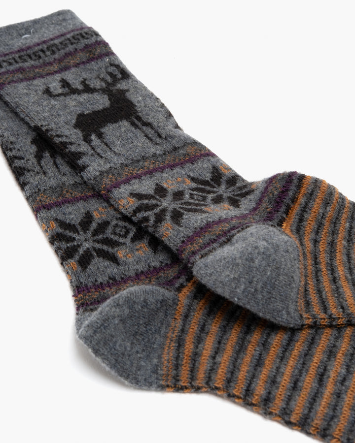 Anonymous Wool Deer Snow JQ Sock Grey
