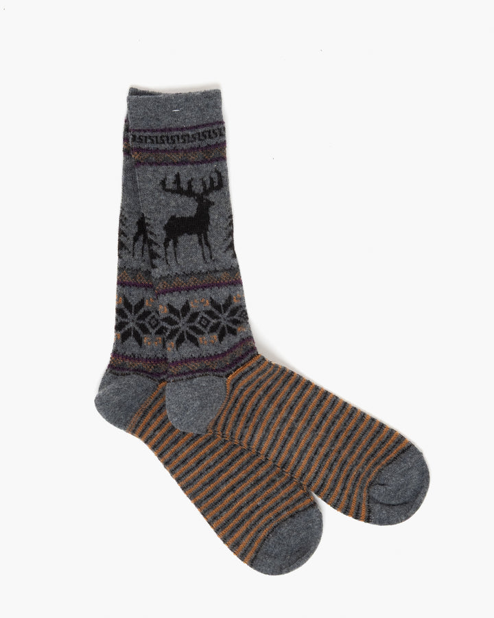 Anonymous Wool Deer Snow JQ Sock Grey