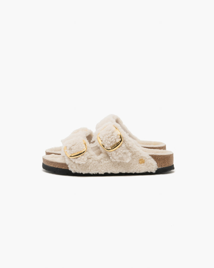 Birkenstock Arizona Big Buckle Teddy Eggshell