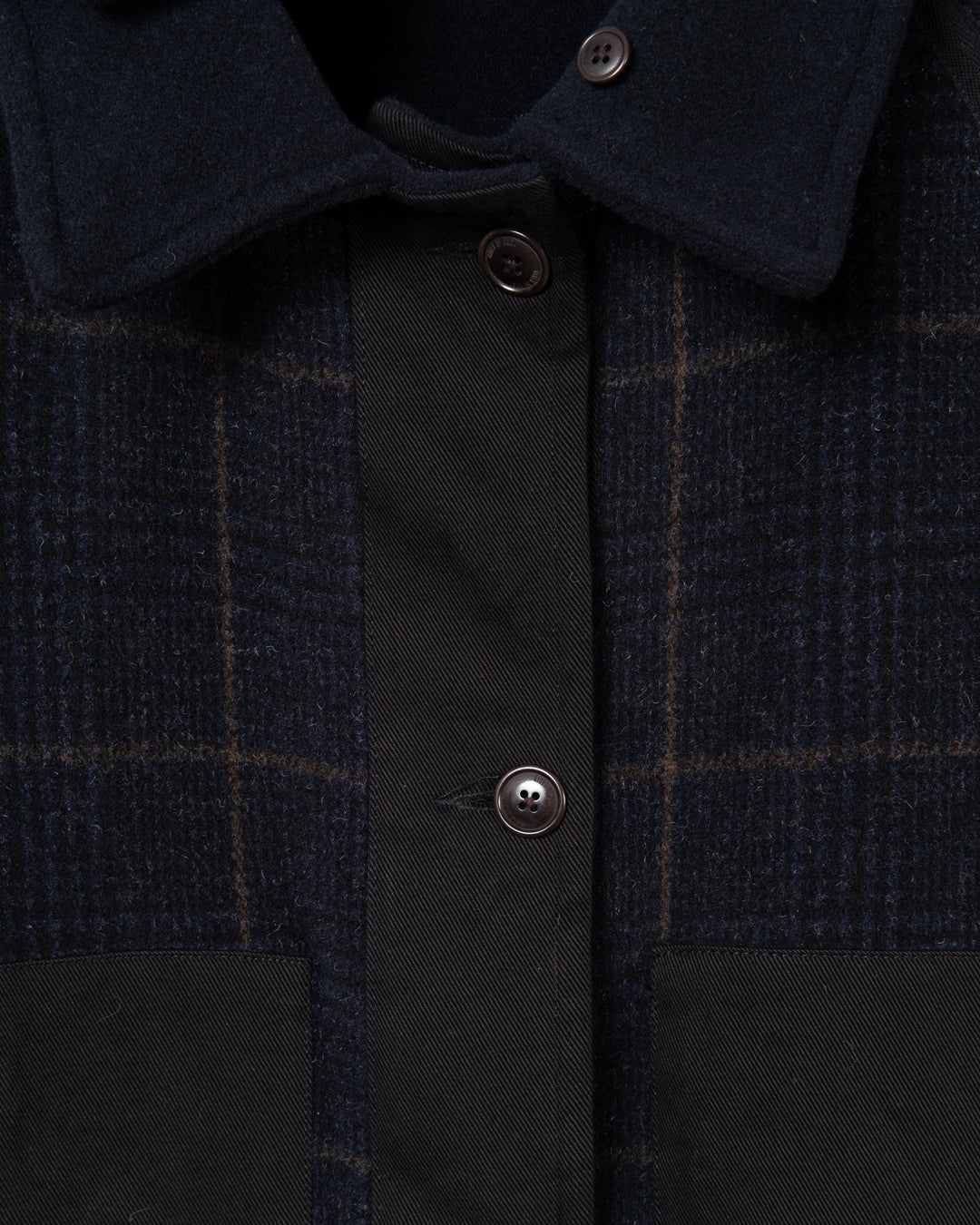 Army Caban Reversible Tambura Golf Wool Navy/Brown Check