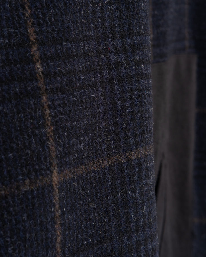 Army Caban Reversible Tambura Golf Wool Navy/Brown Check