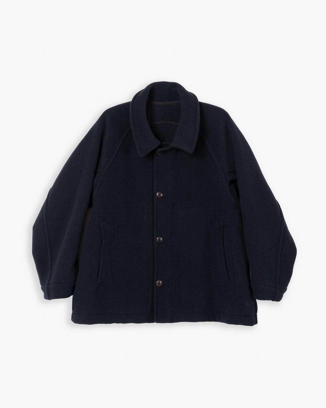 Army Caban Reversible Tambura Golf Wool Navy/Brown Check