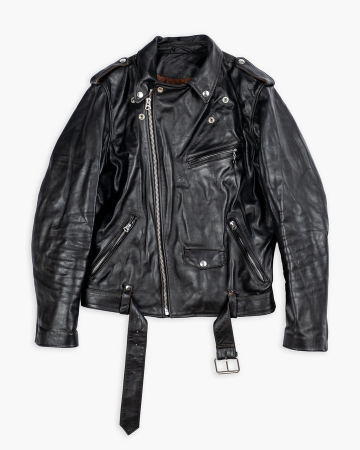 x Shangri-La Heritage Perfecto OFTR Teacore Leather Jacket Black