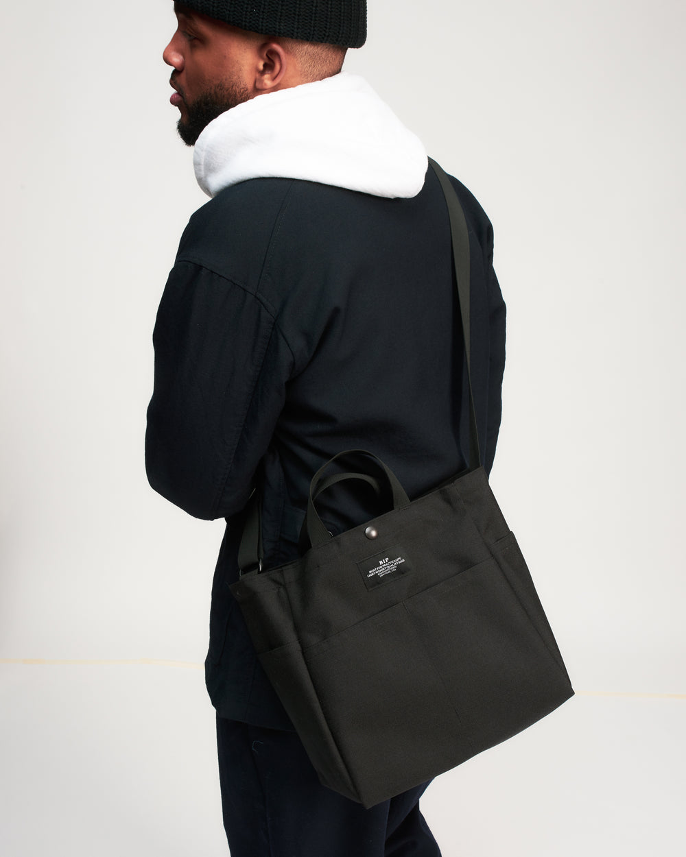 Multi-pocket Bag Medium Canvas Nylon Black