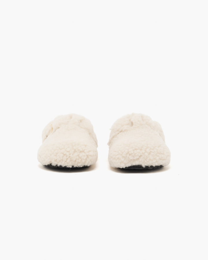 Birkenstock Boston Big Buckle Teddy Eggshell