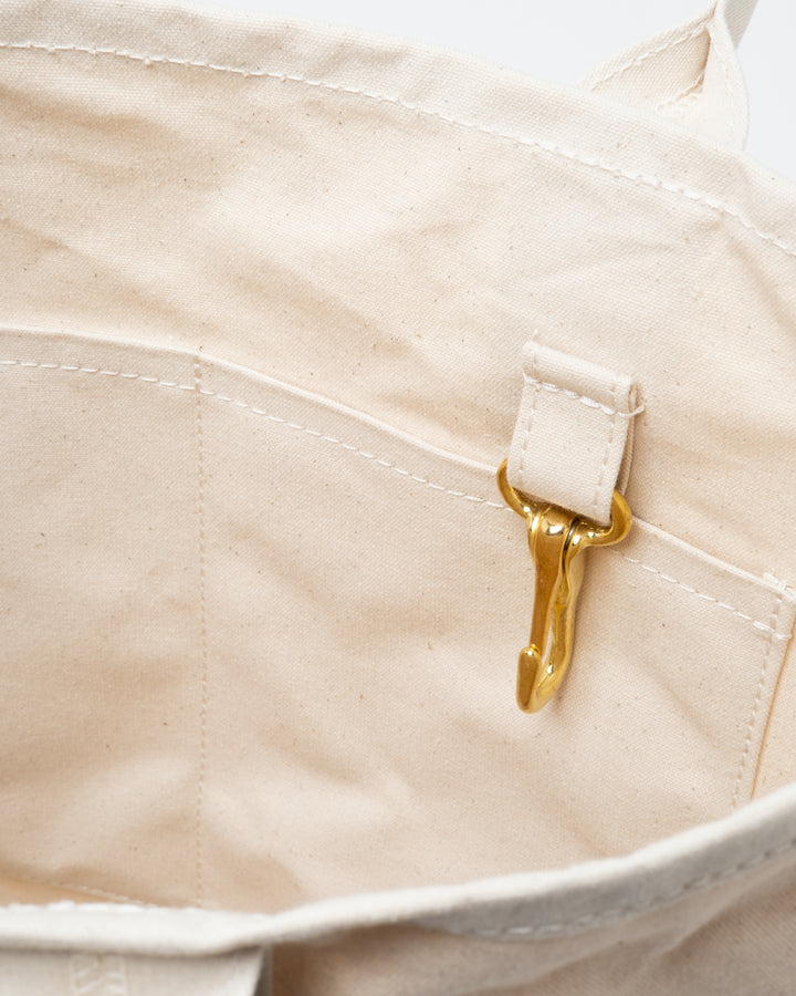 Small Canvas Shopper Bag Off White