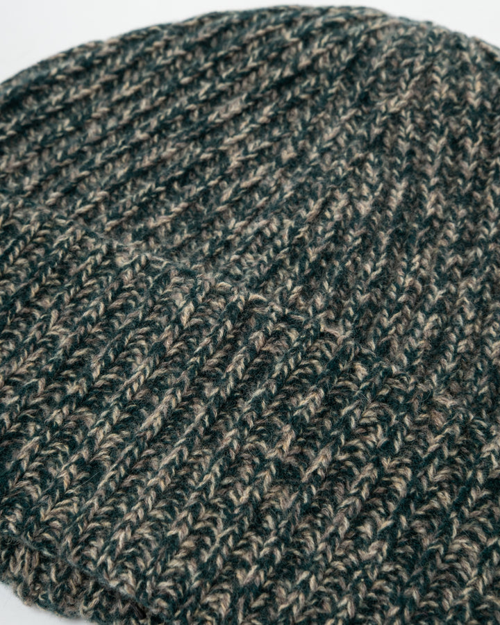 Wool Cashmere Beanie Green Melange