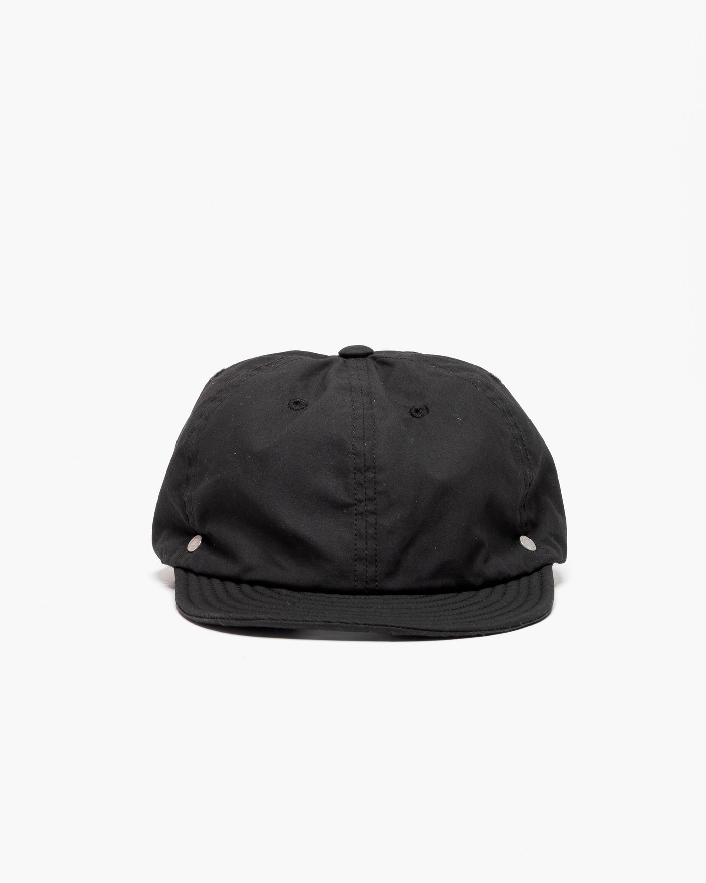 DECHO Waxed Cotton Ball Cap with Leather Strap Black