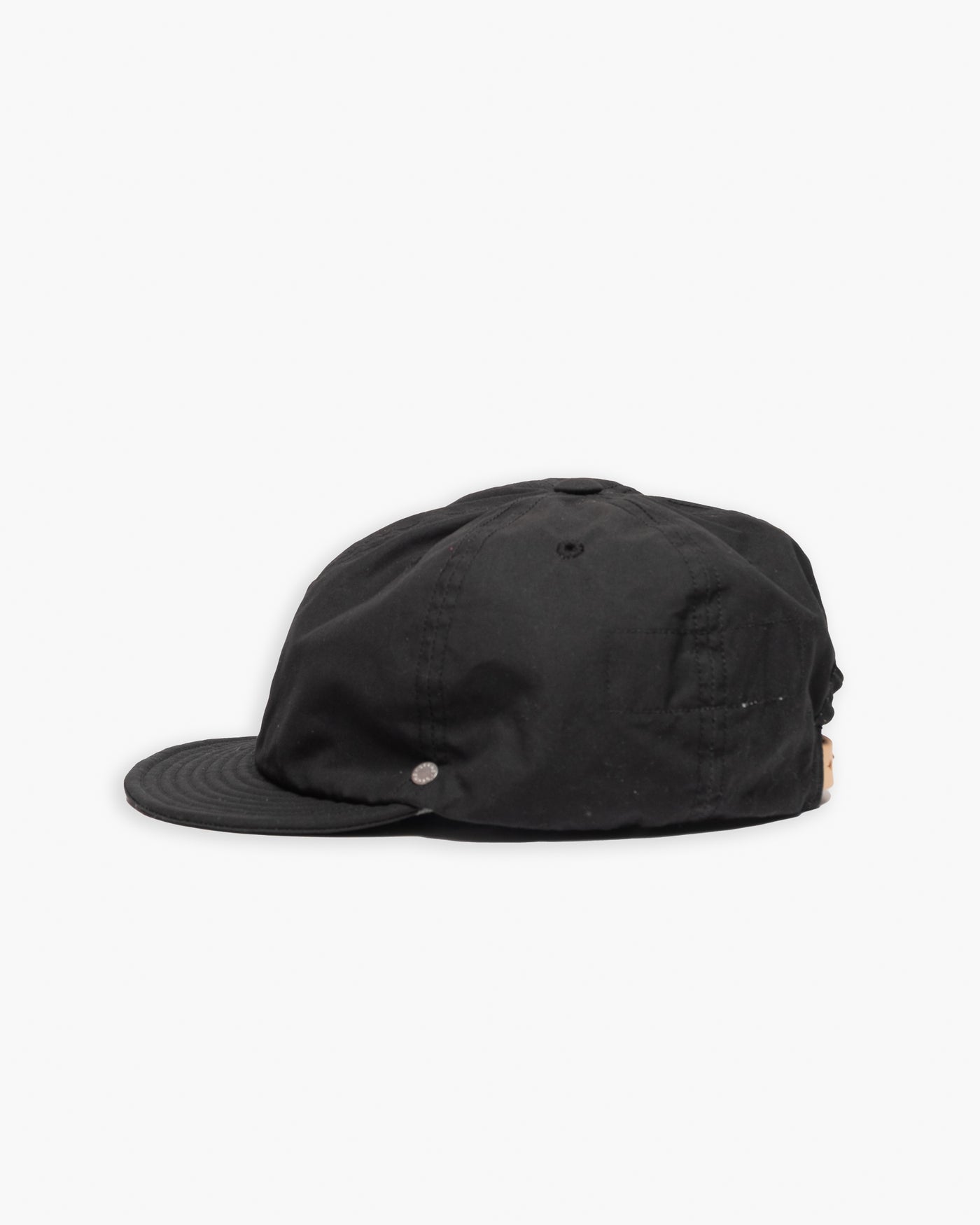DECHO Waxed Cotton Ball Cap with Leather Strap Black