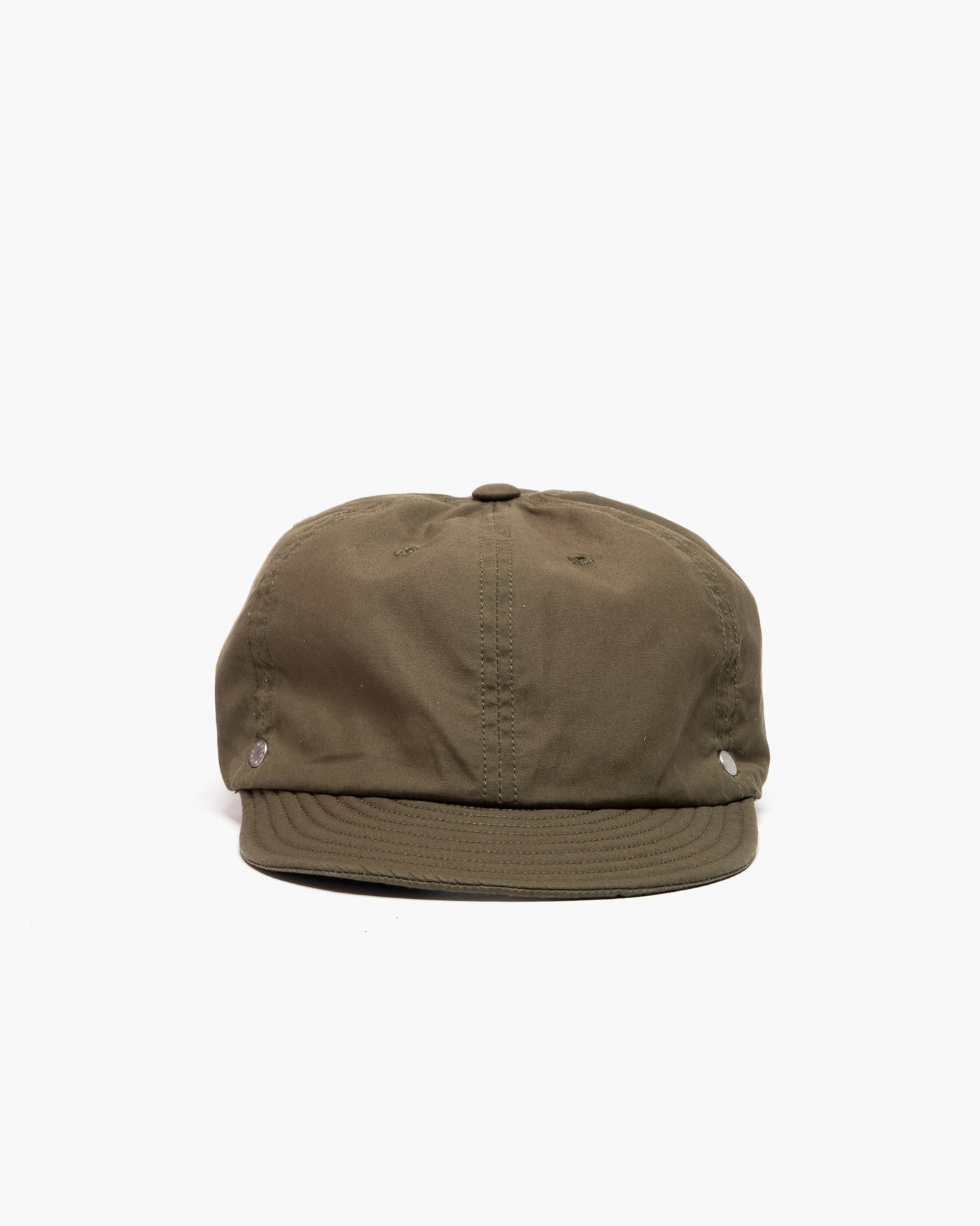DECHO Waxed Cotton Ball Cap with Leather Strap Olive