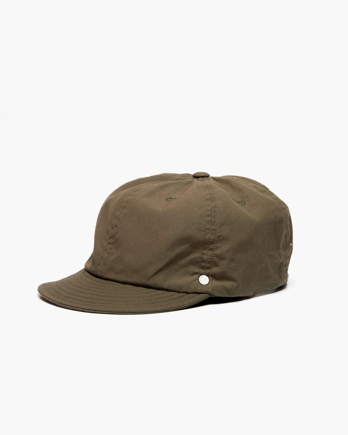 DECHO Waxed Cotton Ball Cap with Leather Strap Olive
