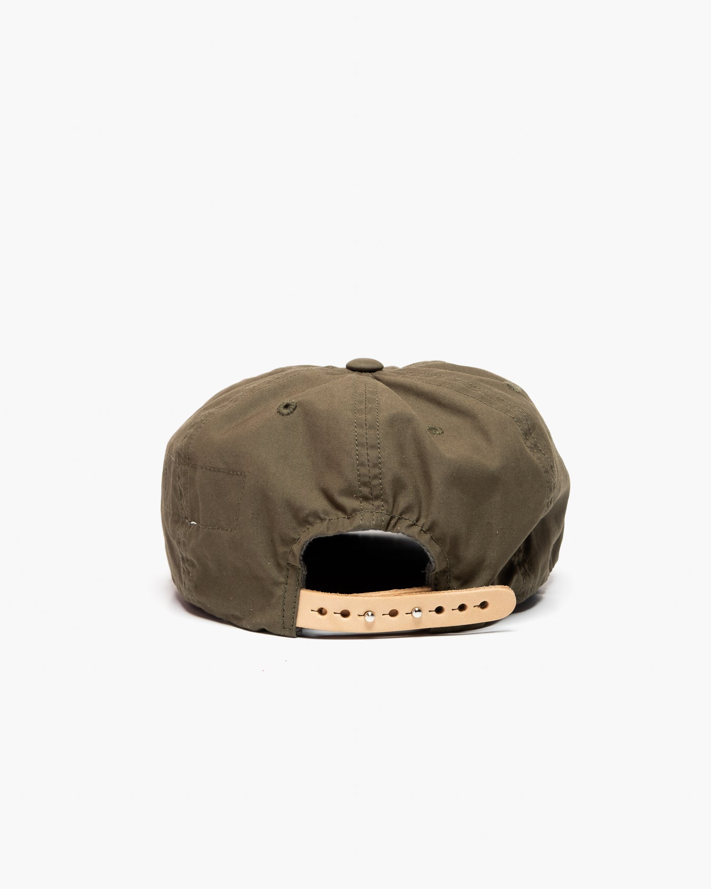DECHO Waxed Cotton Ball Cap with Leather Strap Olive