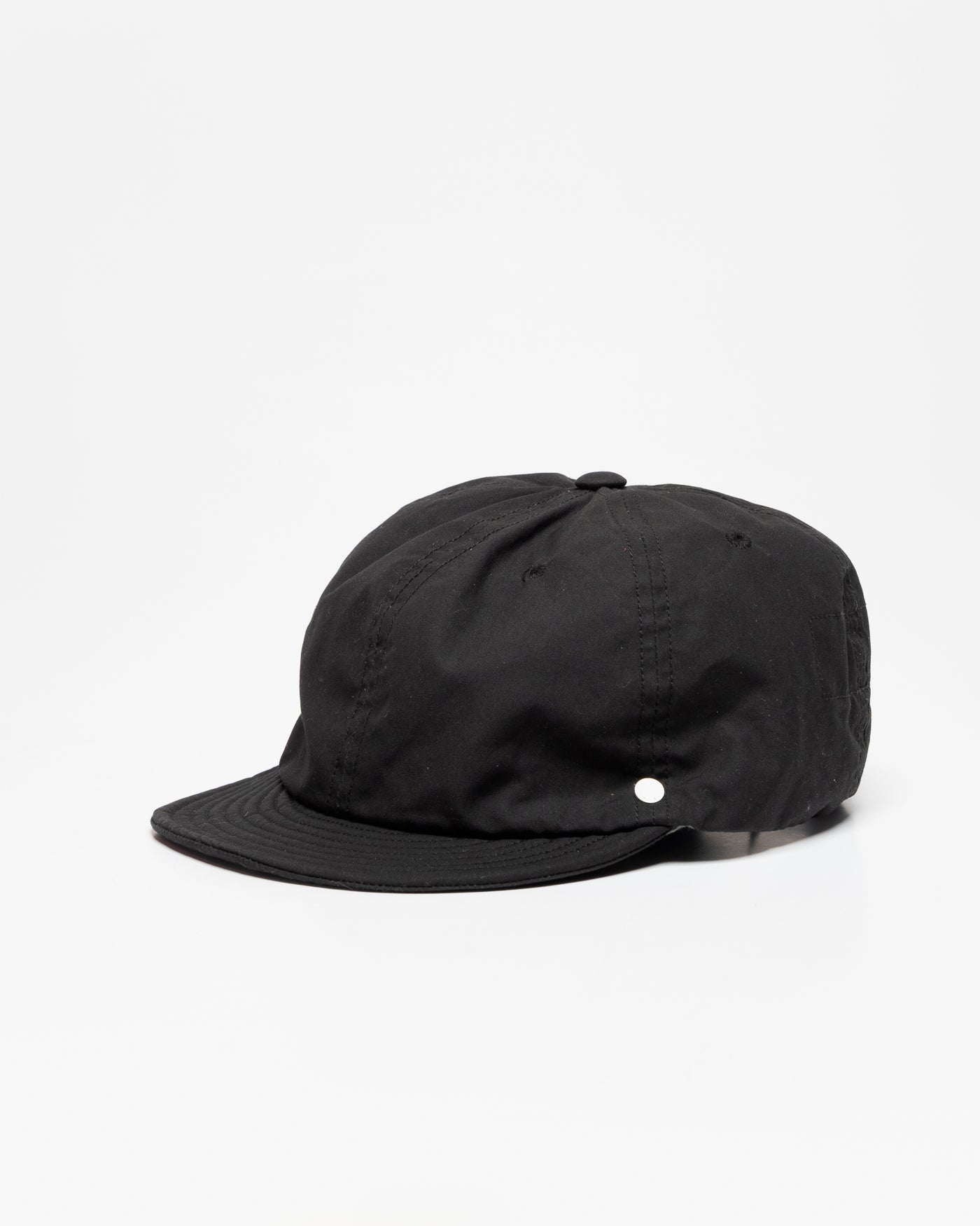 DECHO Waxed Cotton Ball Cap with Leather Strap Black