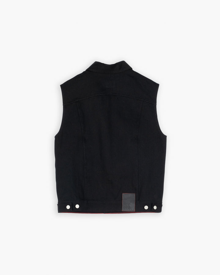 736 ノースリーブジャケット ブラックデニム