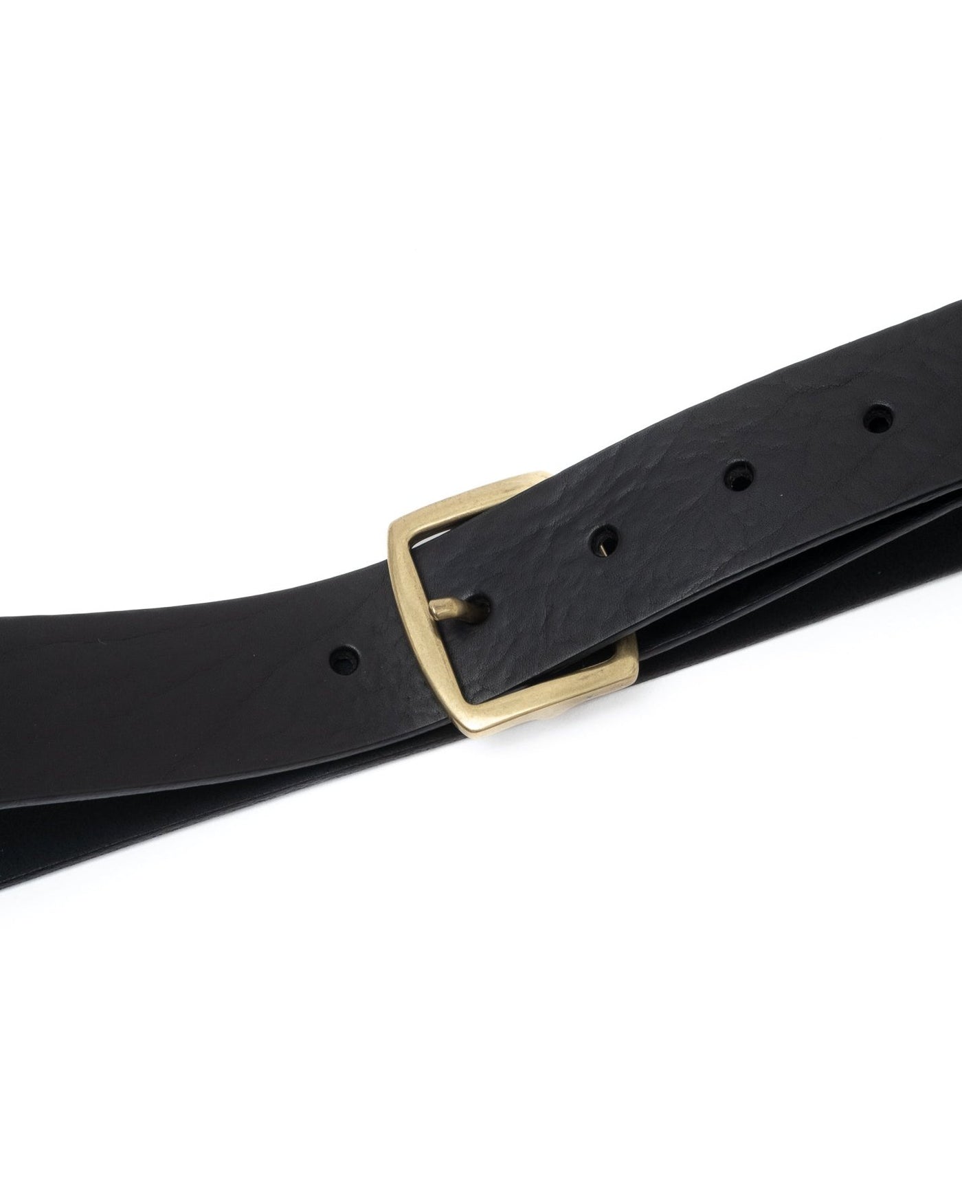 Leather Bridge Buckle Belt Black