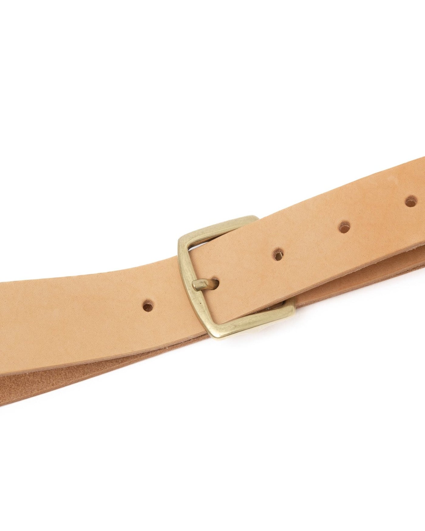 Leather Bridge Buckle Belt Natural