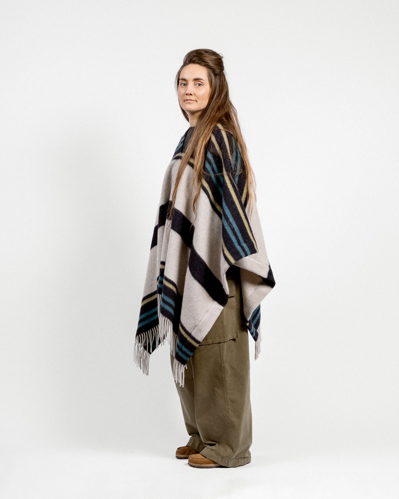 Poncho Blanket Wool Multicolor