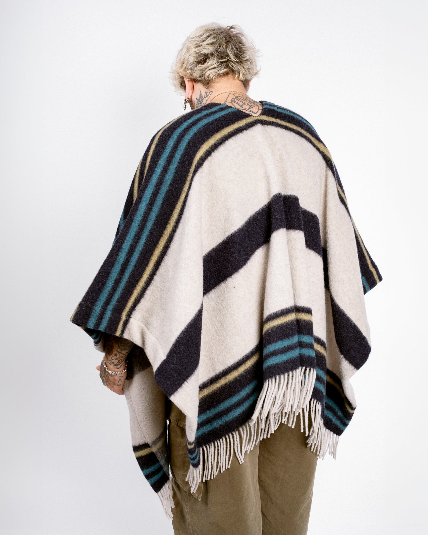 Poncho Blanket Wool Multicolor