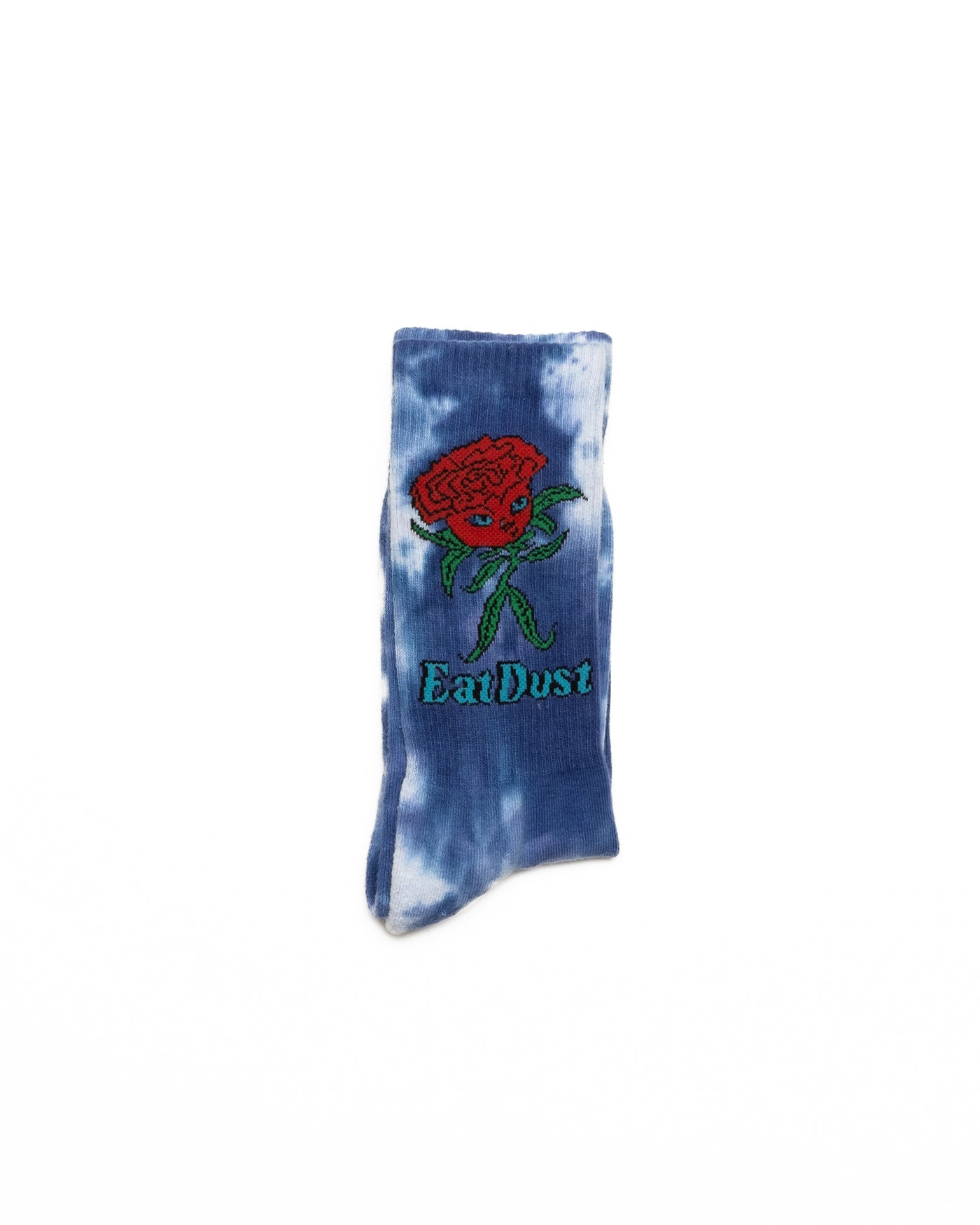 Rose Socks Cotton Tie-Dye Blue