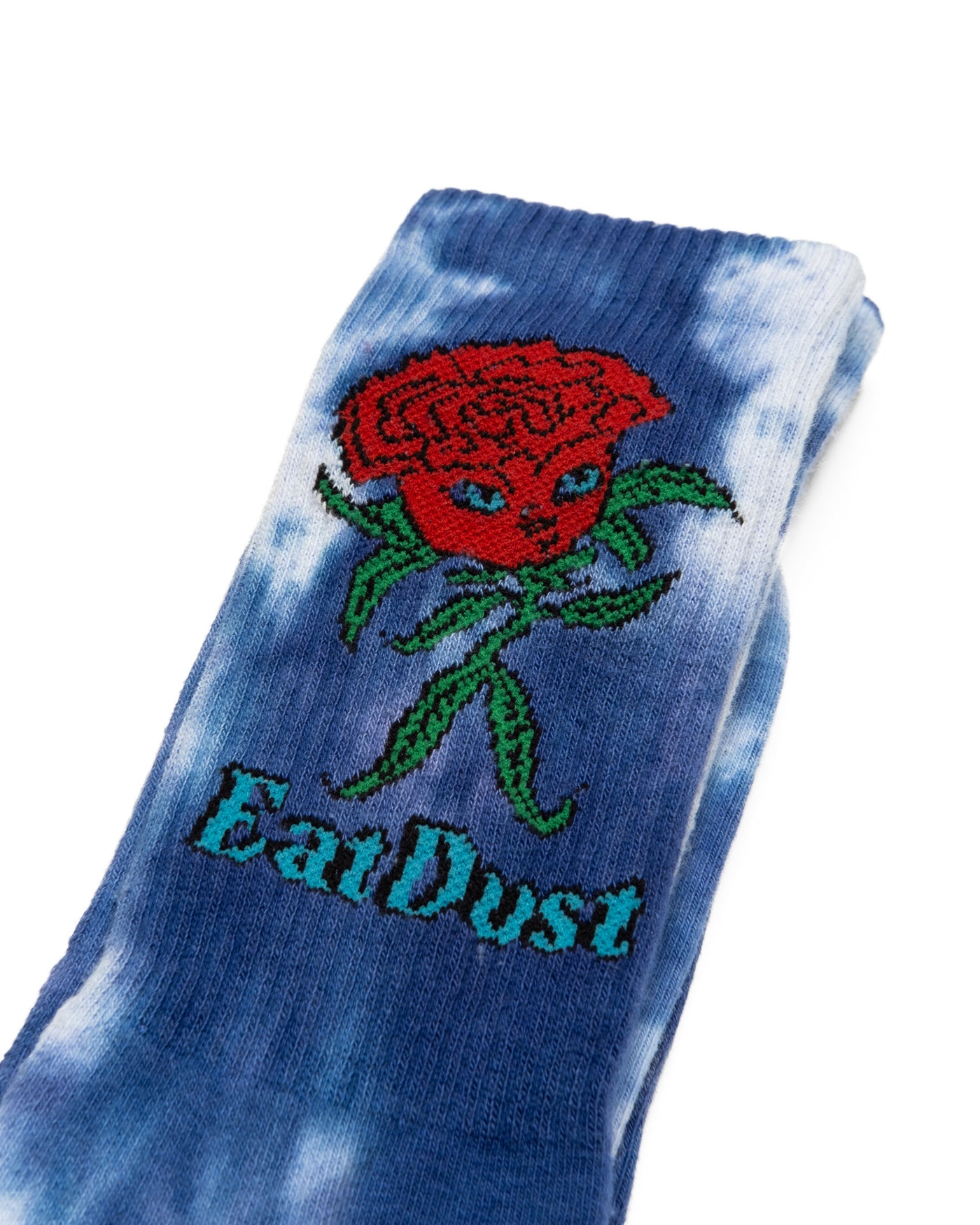 Rose Socks Cotton Tie-Dye Blue