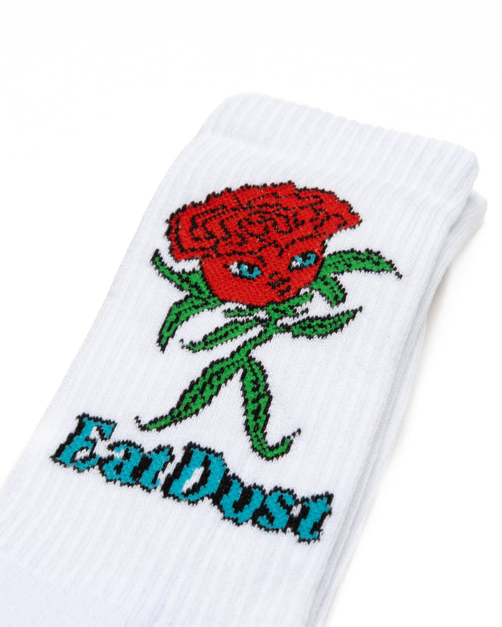 Rose Socks Cotton White