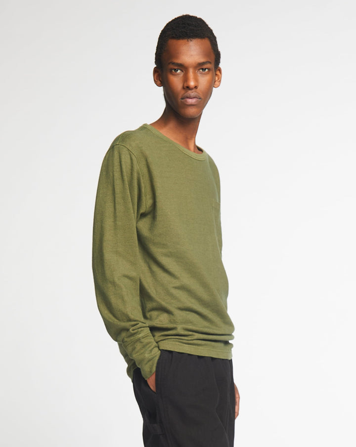 長袖ポケット付きミリタリージャージ（カーキ）