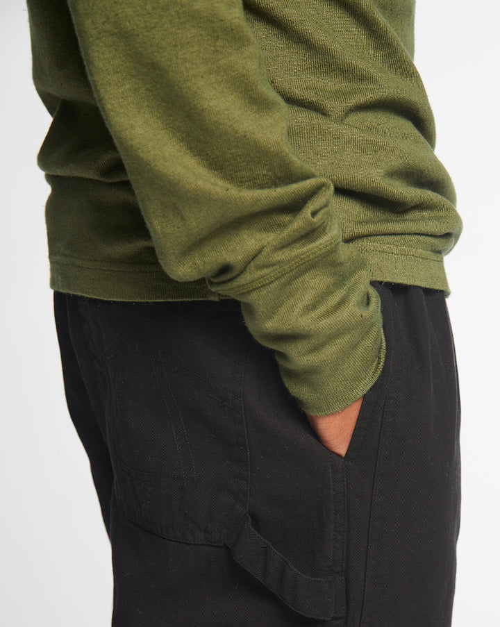 長袖ポケット付きミリタリージャージ（カーキ）