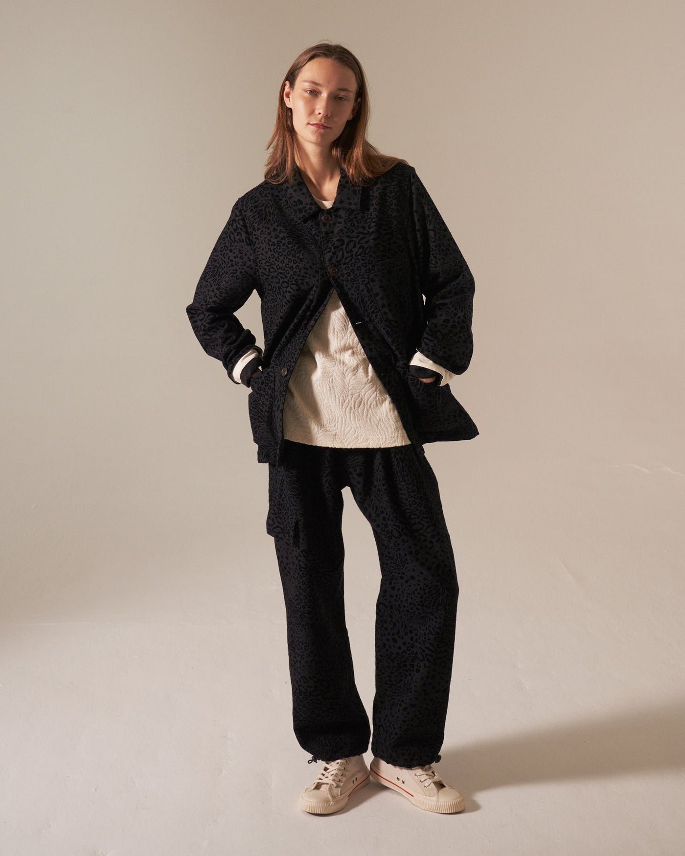 G.o.D Desert Pants Leopard Wool Black