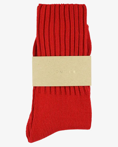 Escuyer Women's Crew Socks Bright Red
