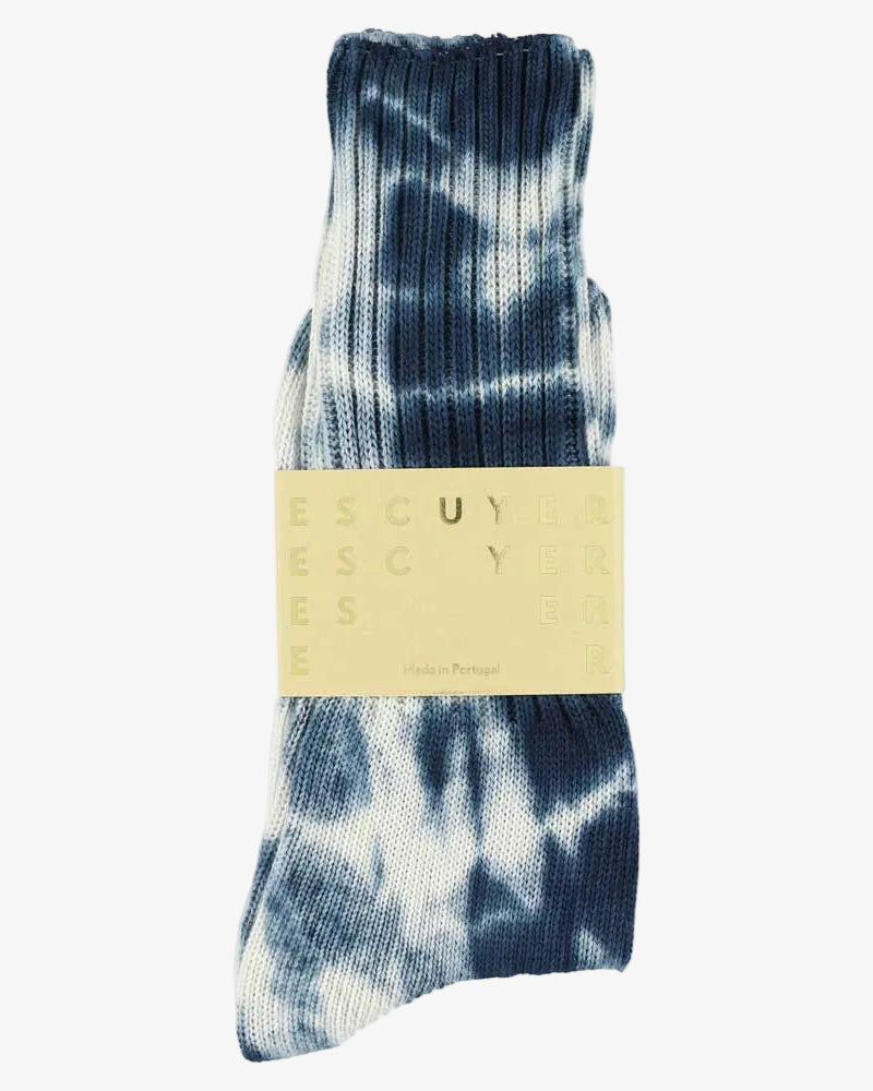 Escuyer Tie Dye Socks White/Graphite