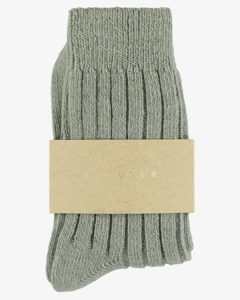 Escuyer Cashmere Crew Socks Light Green