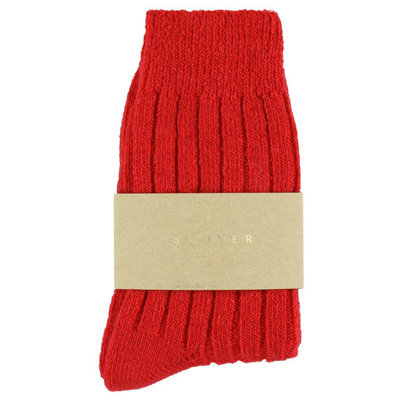 Escuyer Women's Cashmere Crew Socks Red