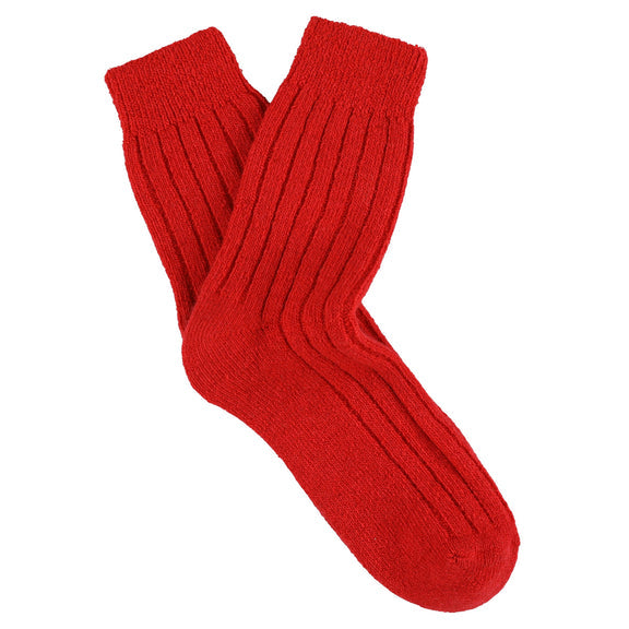 Escuyer Women's Cashmere Crew Socks Red